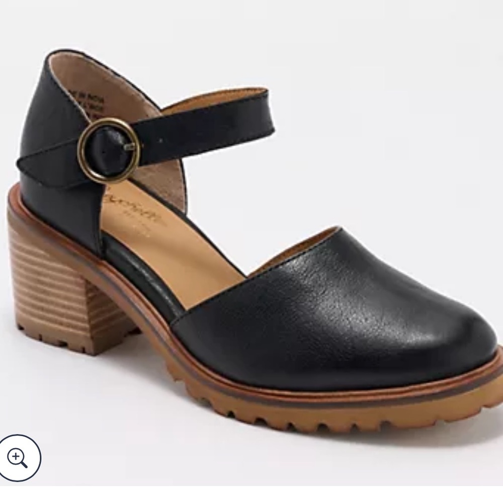 Seychelles Leather Mary Jane block heels -Black